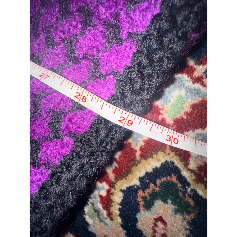Vintage Mondi Purple Wool Houndstooth Knit Blazer 34/4-Euro Chic - Picture 10 of 12
